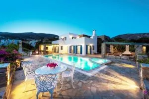 Pure White Seven-Bedroom Villa - 16 Guests - Private Pool - Aspro Chorio - Kamárion
