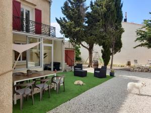 Maisons de vacances Grande maison de caractere situee au coeur du village de de Roquefort des Corbieres. Profitez de son grand jardin avec terrain de petanque barbecue et balancoire : photos des chambres