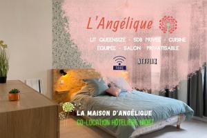 Sejours chez l'habitant La maison d'Angelique - Colocation hoteliere a 150m Gare TGV- Grande cuisine equipee & salon - Fibre - Netflix : photos des chambres