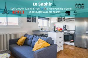 Appartements Le SAPHIR - Self Checking - 20min from Paris - 2 bathrooms - Free Parking around : photos des chambres