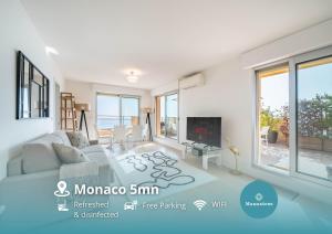 Appartements Baie Roquebrune, Terrasse Vue Mer, 5mn Monaco, Parking Gratuit : Appartement 2 Chambres