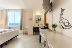 Ocean front studio 2C, new listing