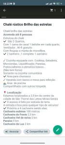 Chale brilho das estrelas em São Thomé das Letras-MG