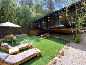 Chalets SUBLIME CHALET*JACUZZI*JARDIN*PLANCHA*CLIM*WIFI* : photos des chambres