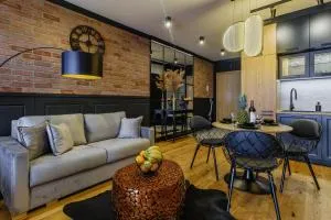 APARTAMENT CHICAGO - stylowy apartament z KLIMATYZACJĄ o bardzo wysokim standardzie w centrum miasta, z prywatnym zadaszonym parkingiem - IZBY PODHALAŃSKIE - Czarny Dunajec