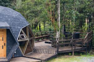 Hermoso domo en altura entre el bosque nativo + tinaja privada