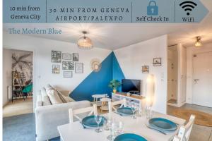 Appartements Modern'Blue - Gare Annemasse a 3min-Geneve acces direct : photos des chambres