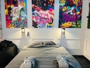 Appartements Capsule Street Art - Sauna- Jacuzzi - Playstation 5 - Billard - Netflix - Home cinema - Terrasse : photos des chambres