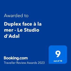 Appartements Duplex face a la mer - Le Studio d'Adal : photos des chambres