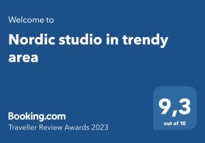 Trendy Nordic Studio by Tram Stop