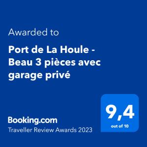Appartements Port de La Houle - Beau 3 pieces classe 3 etoiles avec garage prive : photos des chambres