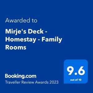 Mirjes Deck - Homestay - Family Rooms