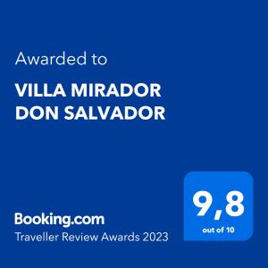 VILLA MIRADOR DON SALVADOR