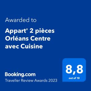 Appartements Appart' 2 pieces Orleans Centre avec Cuisine : Appartement 1 Chambre