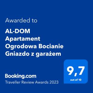 AL-DOM Apartament Ogrodowa Bocianie Gniazdo z garażem