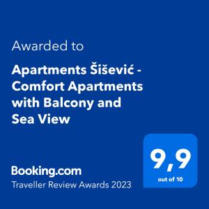 Apartments Šišević - Comfort Apartments with Balconies and Sea View