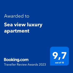 Appartements Sea view luxury apartment : photos des chambres