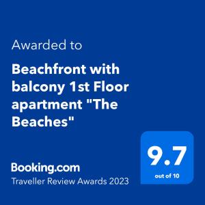 Beachfront with balcony 1st Floor apartment "The Beaches"