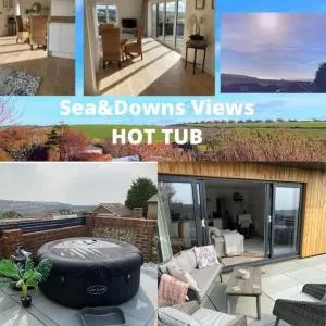 Spacious Studio Cabin with Sea/ Downs views Sole Use of HotTub in Seaford - 锡福德