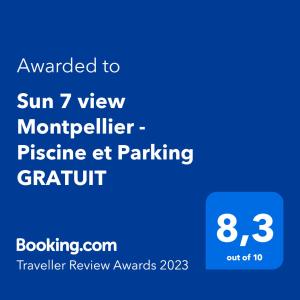 Appartements Sun7 view Montpellier, Piscine, Parking GRATUIT : photos des chambres