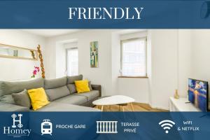 HOMEY FRIENDLY - Proche Gare - Terrasse privée - Wifi