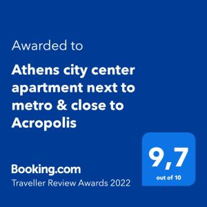 Athens city center apartment next to metro & close to Acropolis