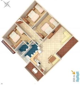 Apartment in Dugi Rat with sea view, balcony, air conditioning, WiFi 5113-3