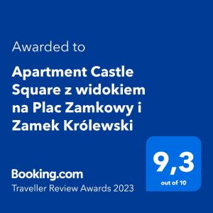 Apartment Castle Square z widokiem na Plac Zamkowy i Zamek Królewski