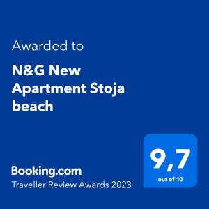 N&G New Apartment Stoja beach