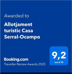 Allotjament turistic Casa Serral-Ocampo