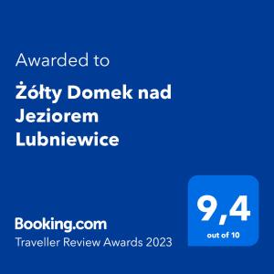 Żółty Domek nad Jeziorem Lubniewice