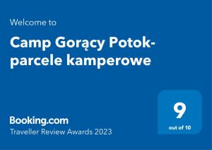Camp GorÄ…cy Potok- parcele kamperowe