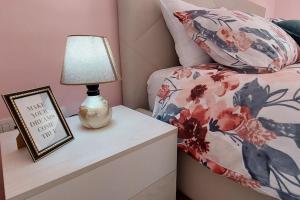 Cozy sunlit apartment with scenic balcony view