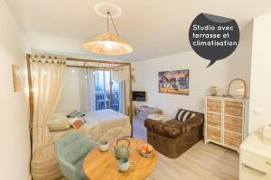 Appartements Le Baldaquin - Soleil-Thau - Joli & Cosy, a 50m de la plage avec Terrasse ! : photos des chambres