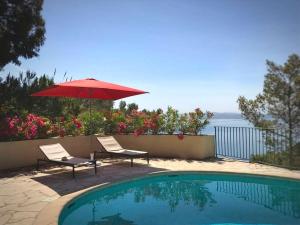 Villas Hyeres mont des oiseaux-piscine vue 180° sur mer : photos des chambres