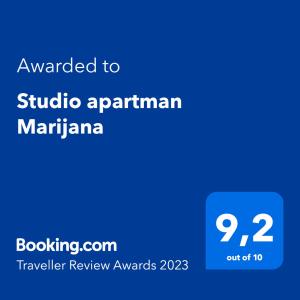 Studio apartman Marijana