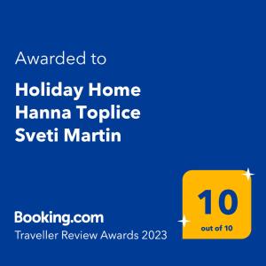 Holiday Home Hanna Toplice Sveti Martin