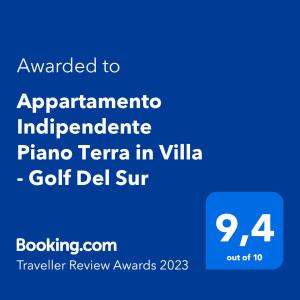 Appartamento Indipendente Piano Terra in Villa - Golf Del Sur