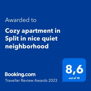 Cozy apartment in Split in nice quiet neighborhood