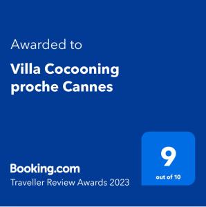 Maisons de vacances Villa Cocooning proche Cannes : photos des chambres