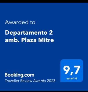 Departamento 2 amb. Plaza Mitre