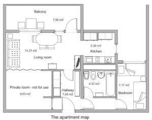 Eurit apartment shown in detail