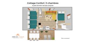 Campings L'Oree de l'Ocean - Vendee : Cottage Confort 3 Chambres