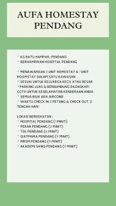 Aufa Homestay 2 Bilik Aircond