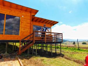 Cabaña con vista a la laguna de Tota