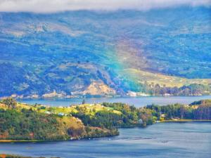 Cabaña con vista a la laguna de Tota