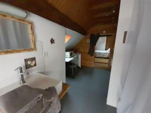 Appartements La cabane: Chambre double, salle de bain privee : photos des chambres