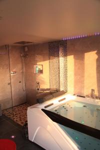 Love hotels Spa de la Lune - Private love room suite with terrace and view - Air Conditioned- Double jacuzzi - Sauna - King size bed - Free WIFI - Free parking - Free breakfast - Close to CDG airport and to the North of Paris : photos des chambres