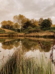 Le Pont de Maumy, cabane au bord de létang et bain nordique