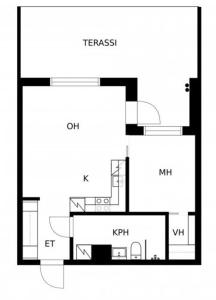 Modern 1 bedroom apartment with a patio